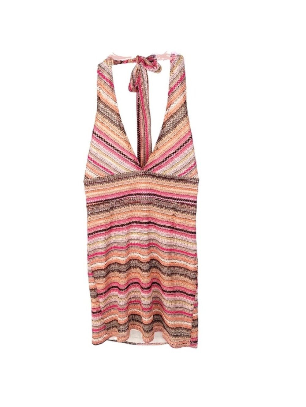 Kendall & Kylie Dress Womens Medium Mini Short Halter Bodycon Deep V Pacsun Boho